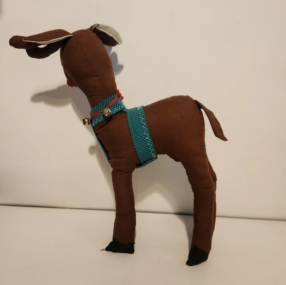12” Handmade Plush Reindeer Decor Throw Pillow